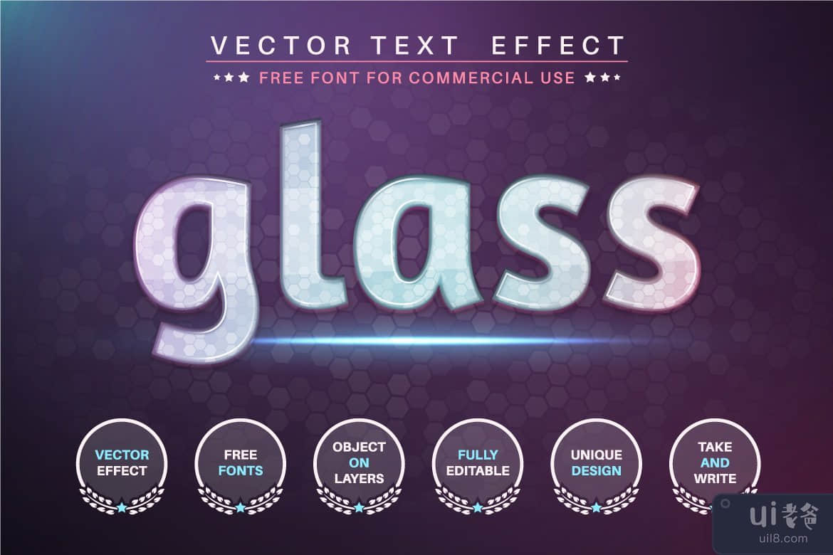 玻璃 - 可编辑的文本效果、字体样式(Glass - editable text effect, font style)插图3
