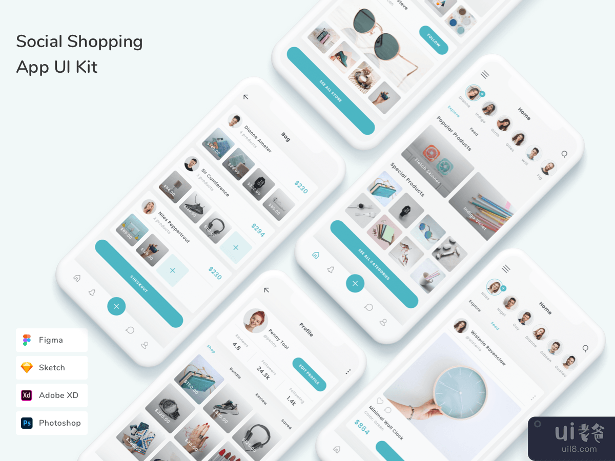 Social Shopping App UI Kit