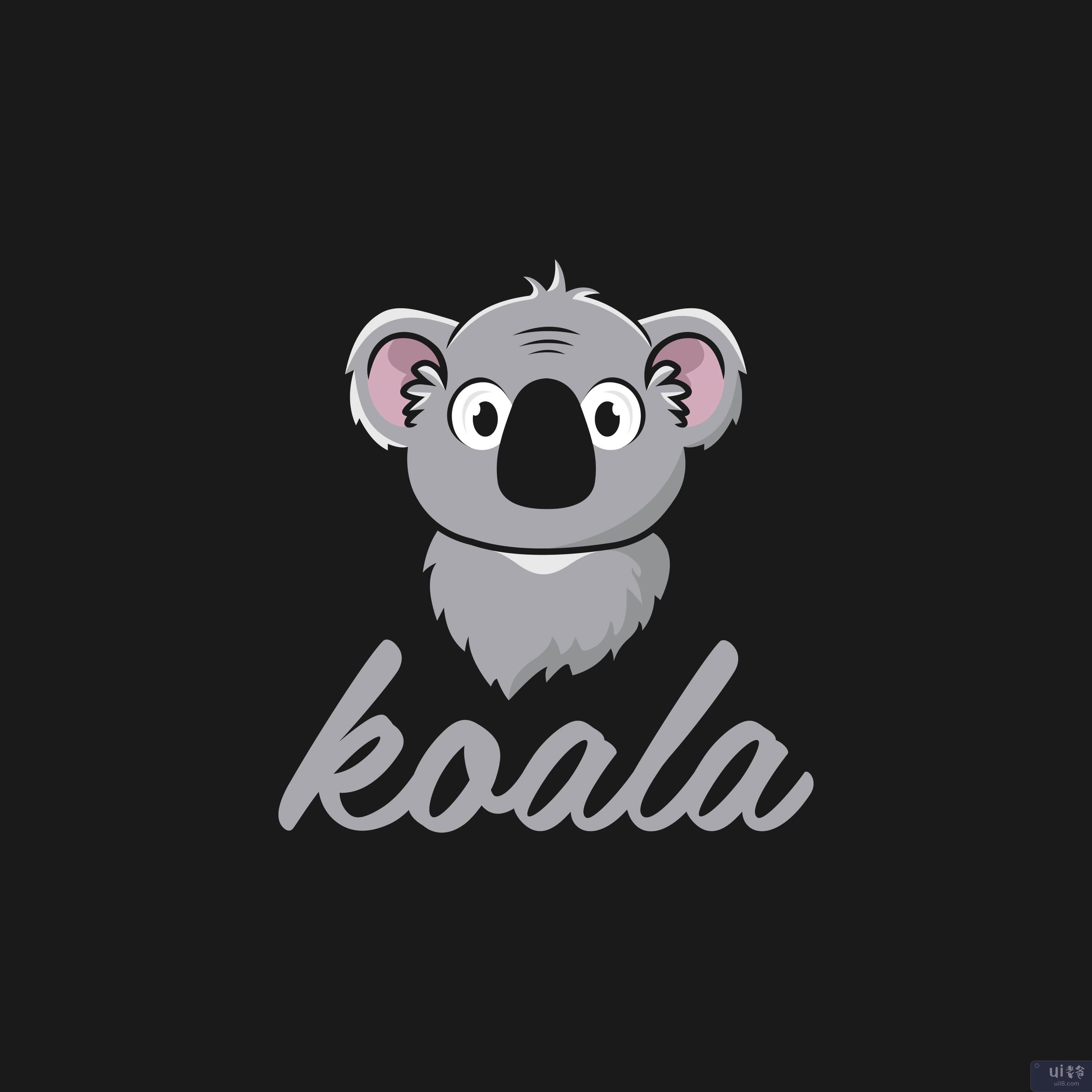 考拉动物可爱的野生动物标志矢量(Koala animal cute wildlife logo vector)插图