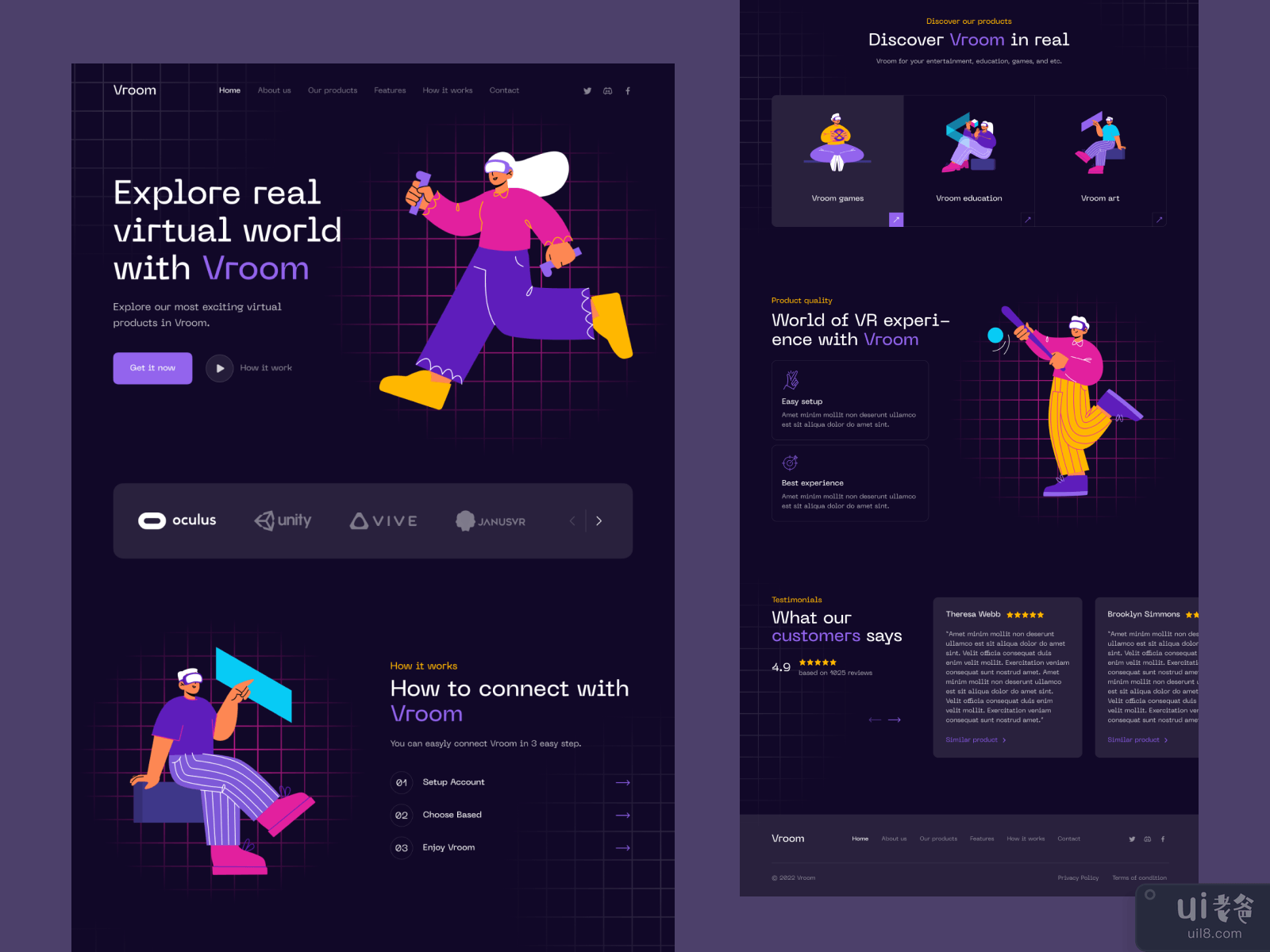 Vroom - Virtual Reality landing page