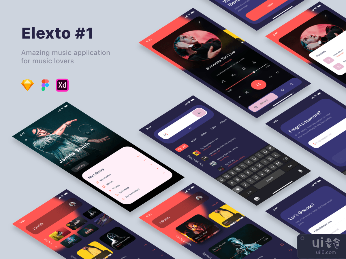 Elexto - Music App UI Kit  - #1