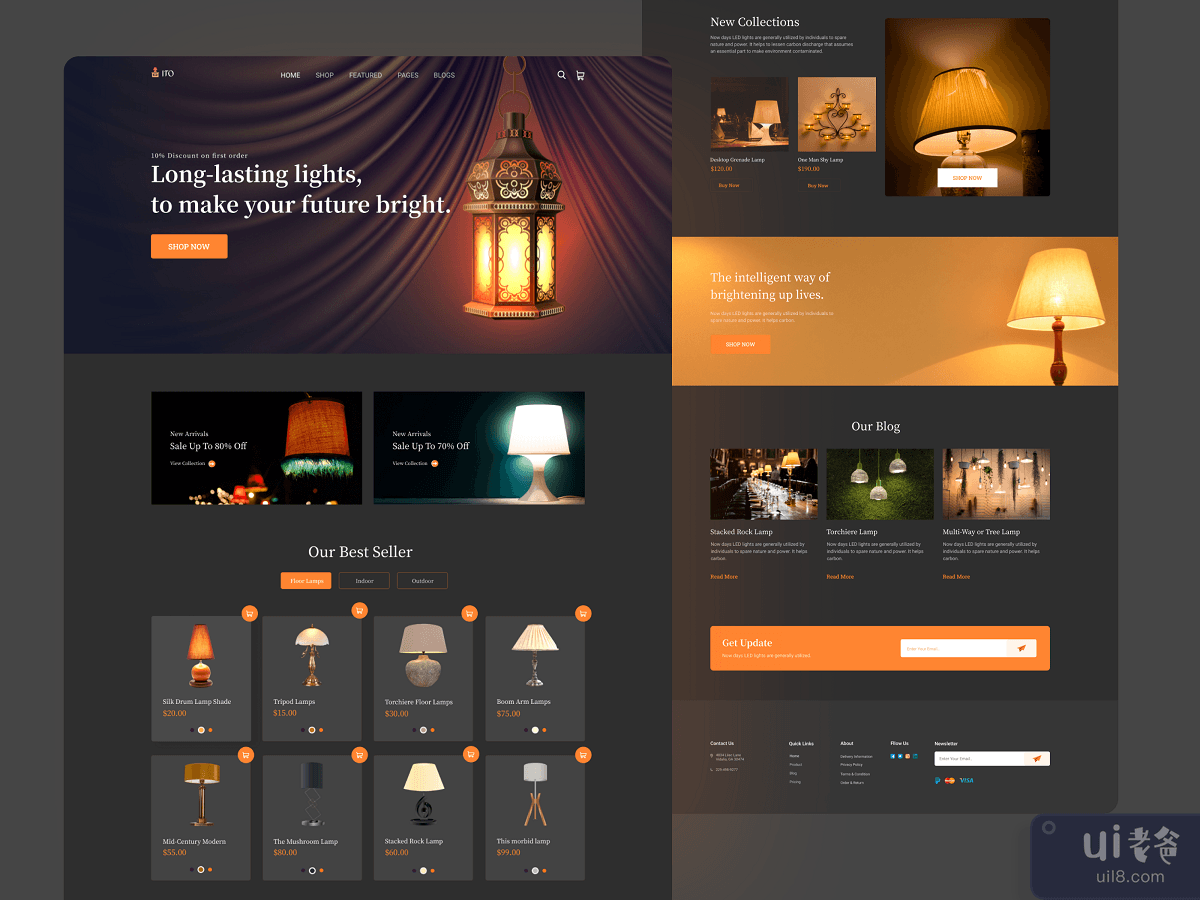 Dark - E-commerce Lamp Landing Page