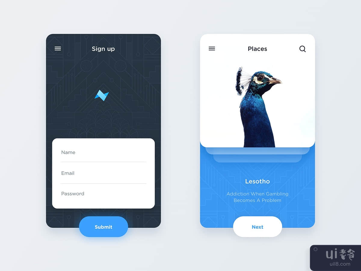 Mobile App Template - Signup_Cards