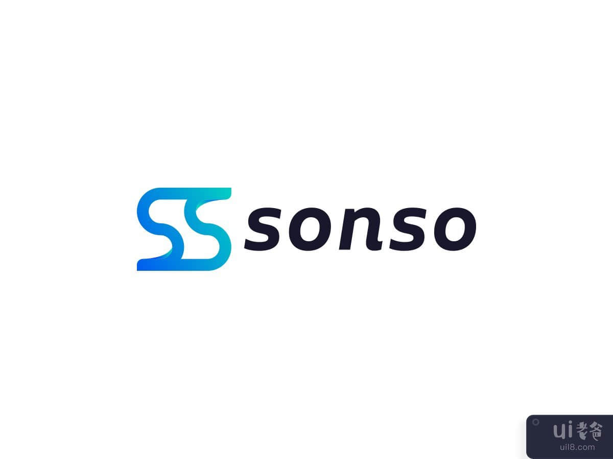 Sonso 标志品牌 - S 标志标志(Sonso Logo Branding - S Logo Mark)插图