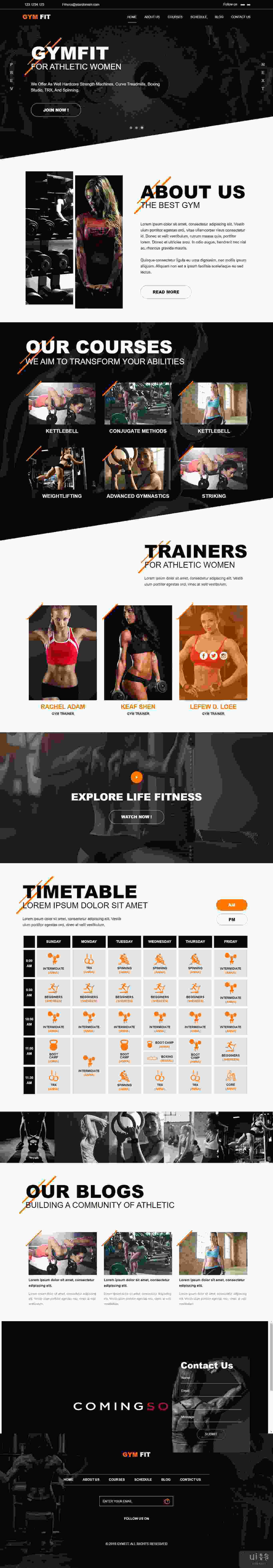 健身房和健身 HTML5 响应式模板(Gym & Fitness HTML5 Responsive Template)插图