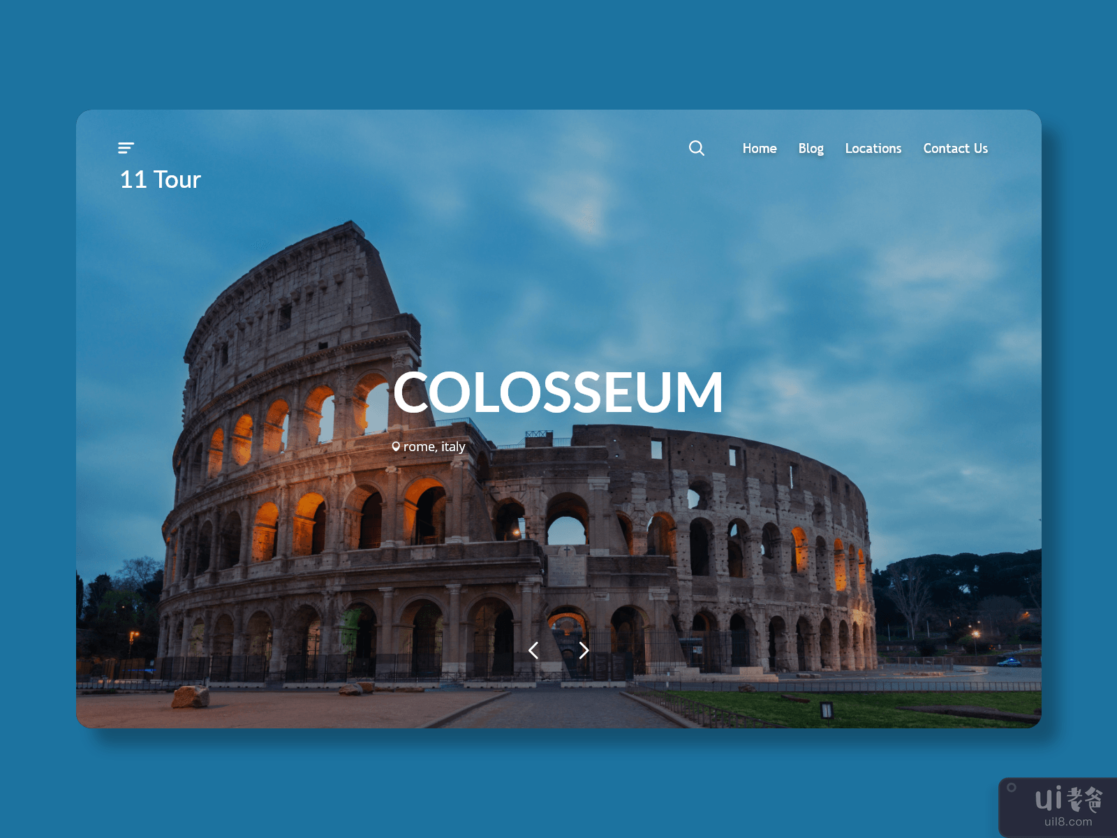 Rome Travel Agency - Web hero page UI