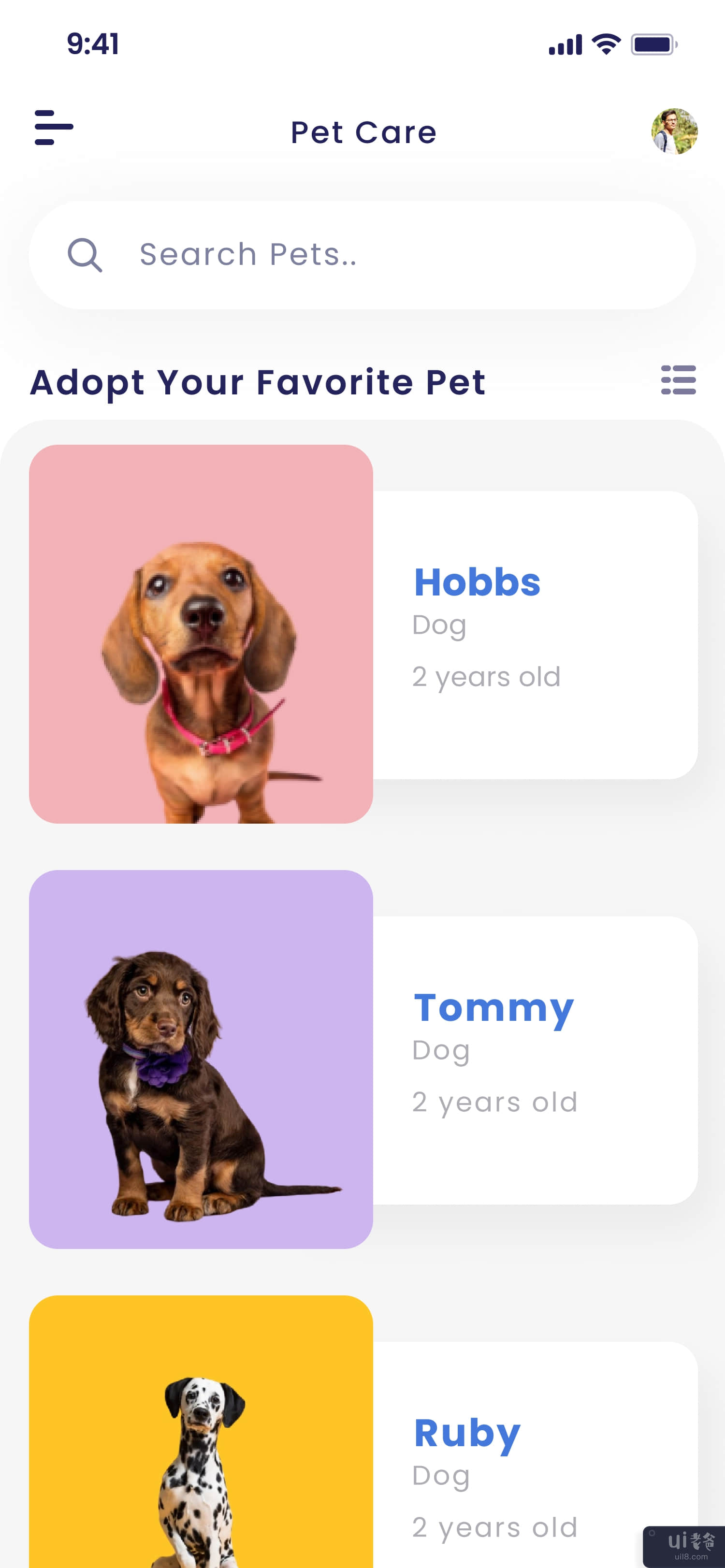 宠物护理应用程序 UI 套件(Pet Care App UI Kit)插图