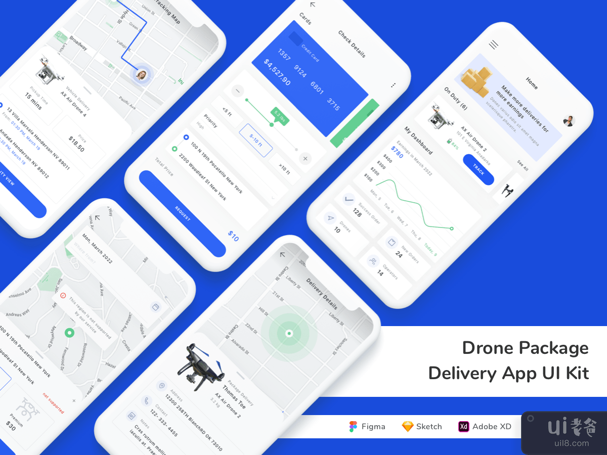 Drone Package Delivery App UI Kit