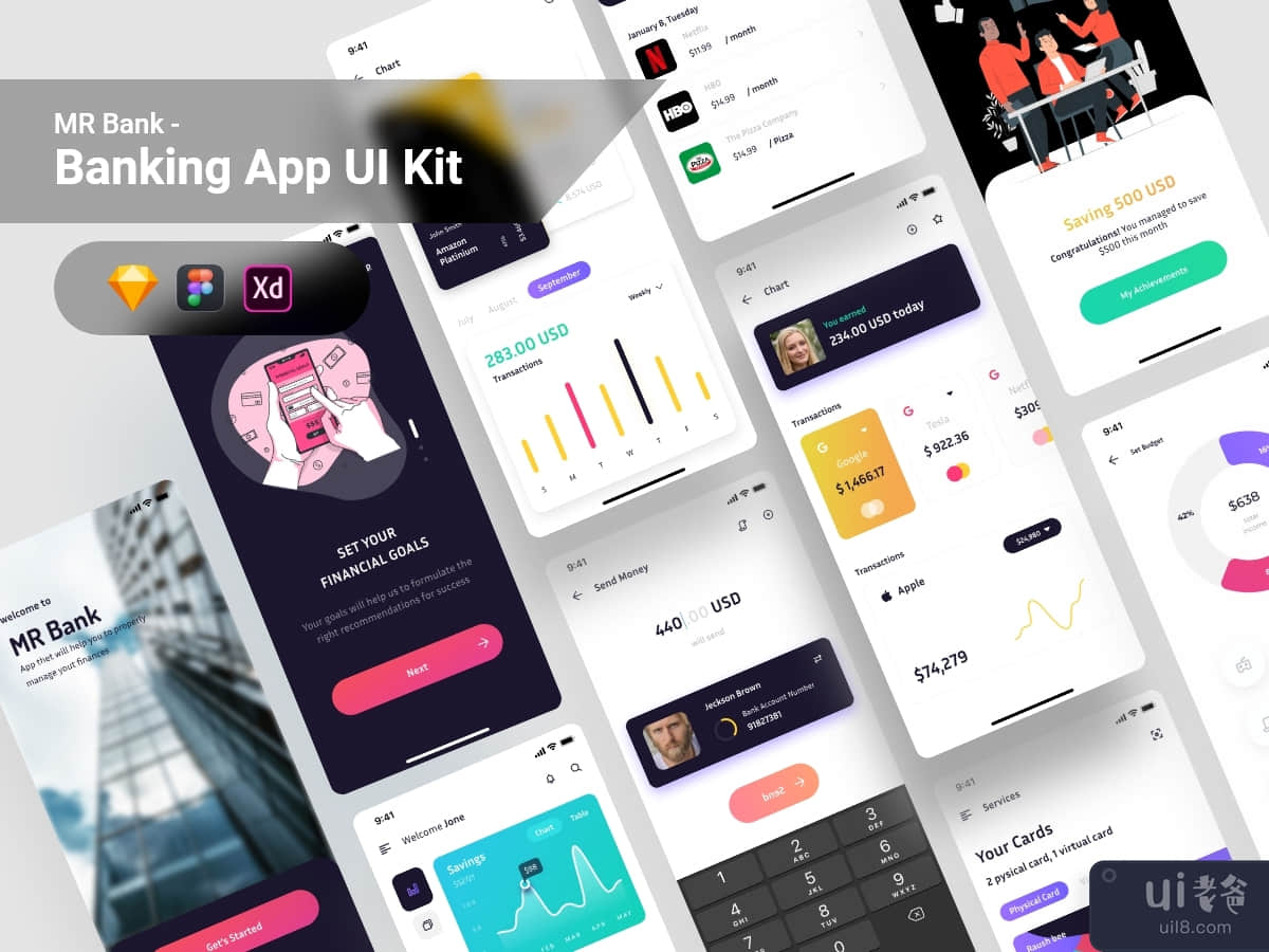 MR Bank - Banking App template design - UI Kit