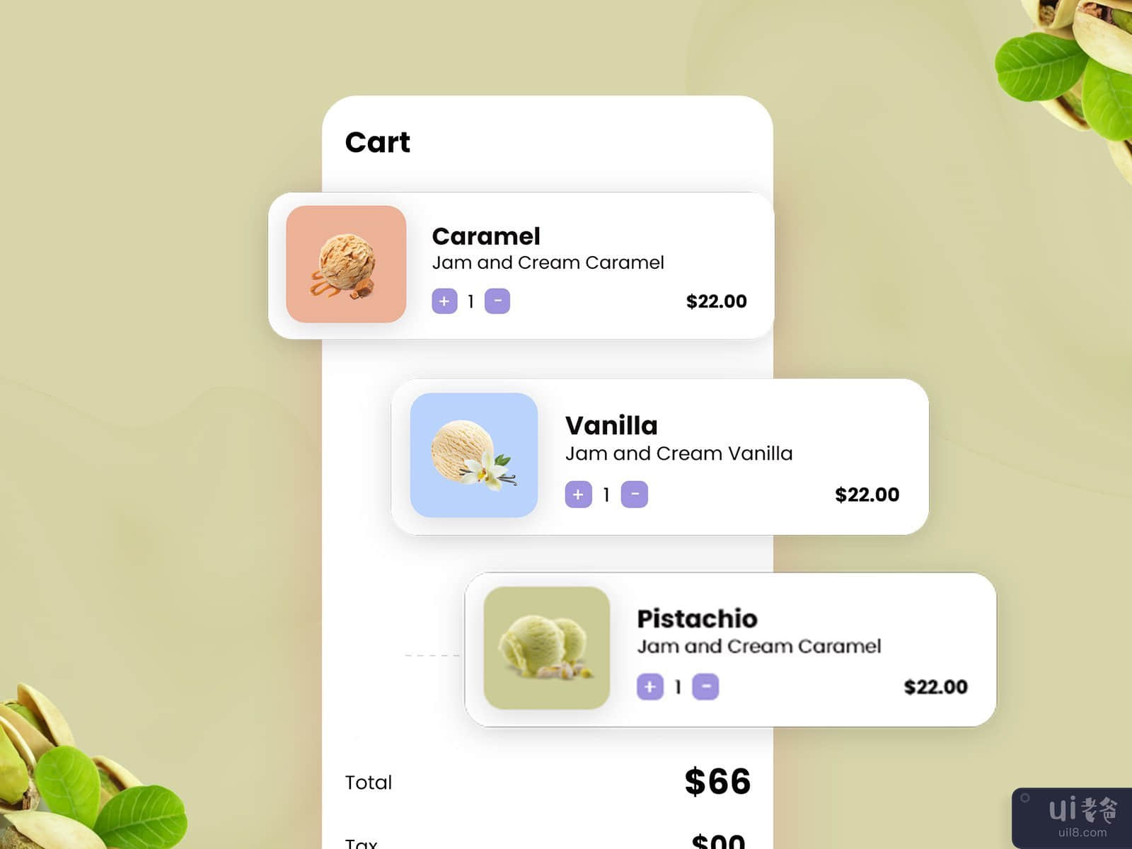 冰淇淋 UI 带来欢乐的用餐体验(Ice Cream UI for a Joyous Meal Experience)插图2