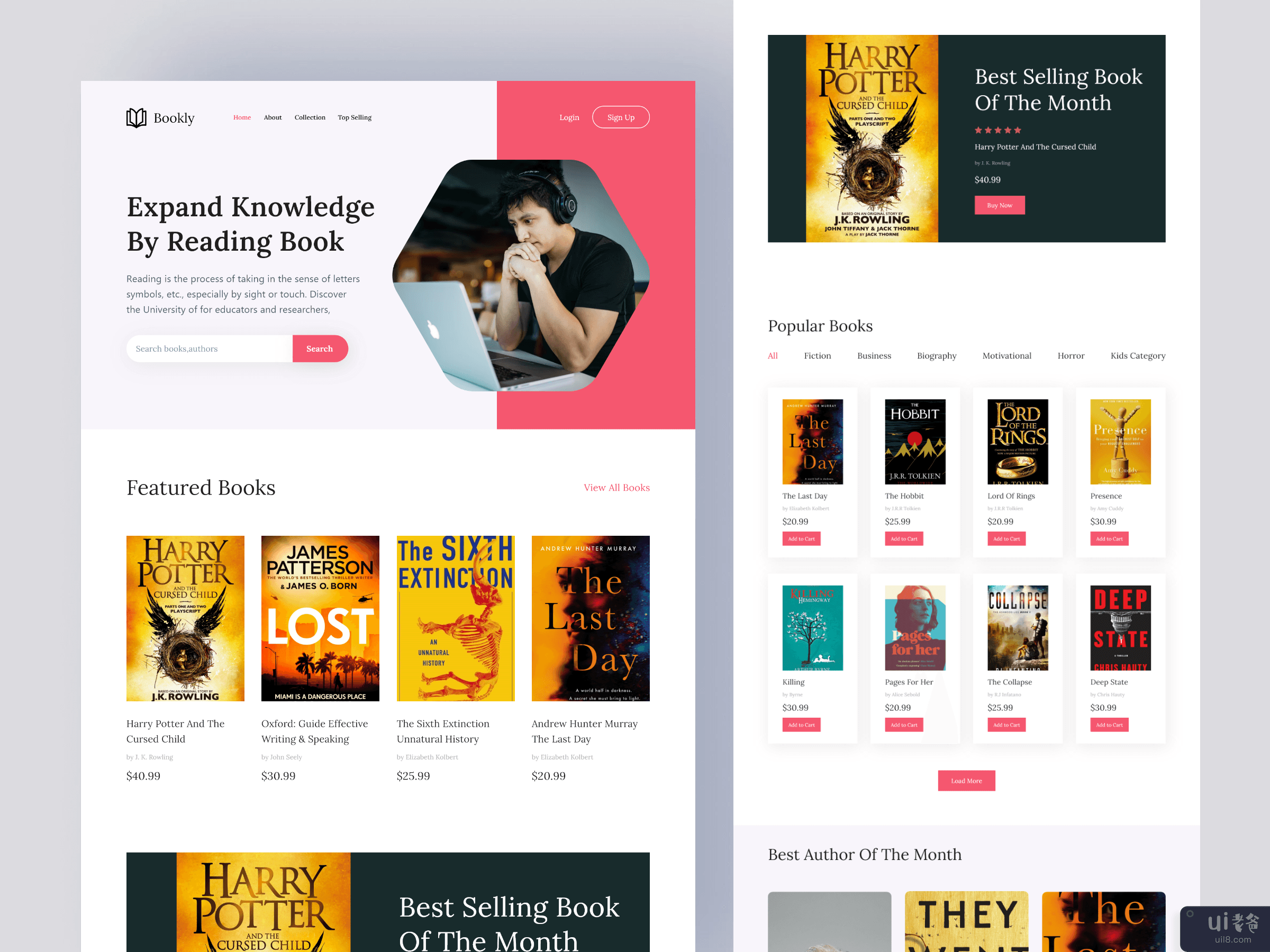 书店登陆页面设计(Book store Landing Page Design)插图