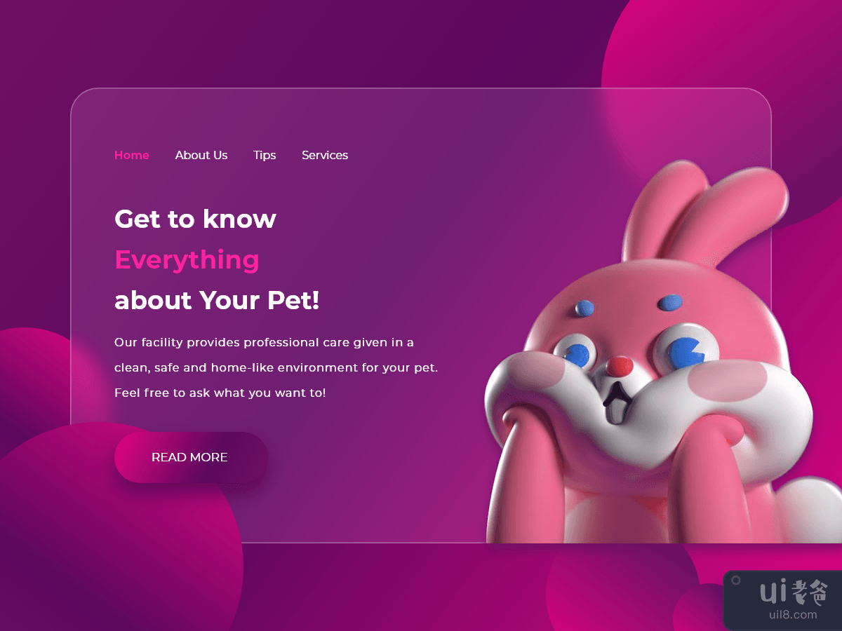 Pet Webpage (Glassmorphism Concept)