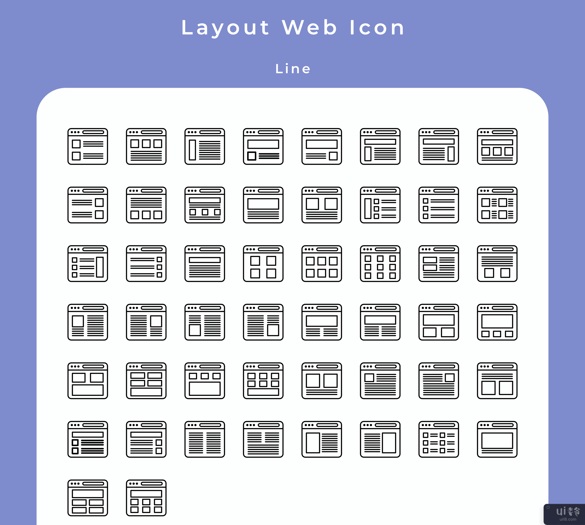 布局 Web 集图标#1(Layout Web Set Icon#1)插图