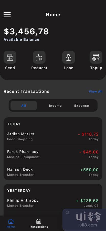 银行App手机UI设计(Banking App Mobile UI Design)插图2