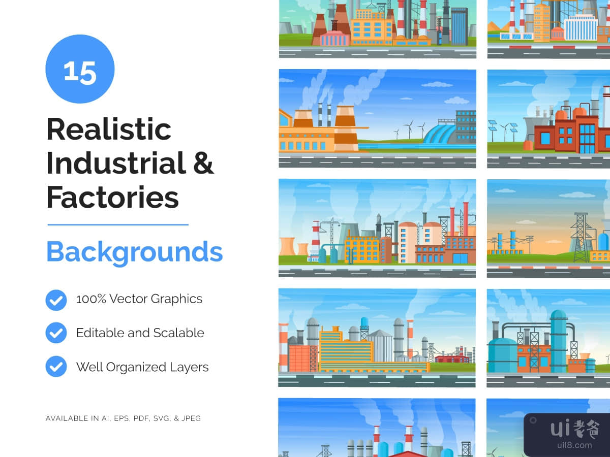 15 工业和工厂插图背景