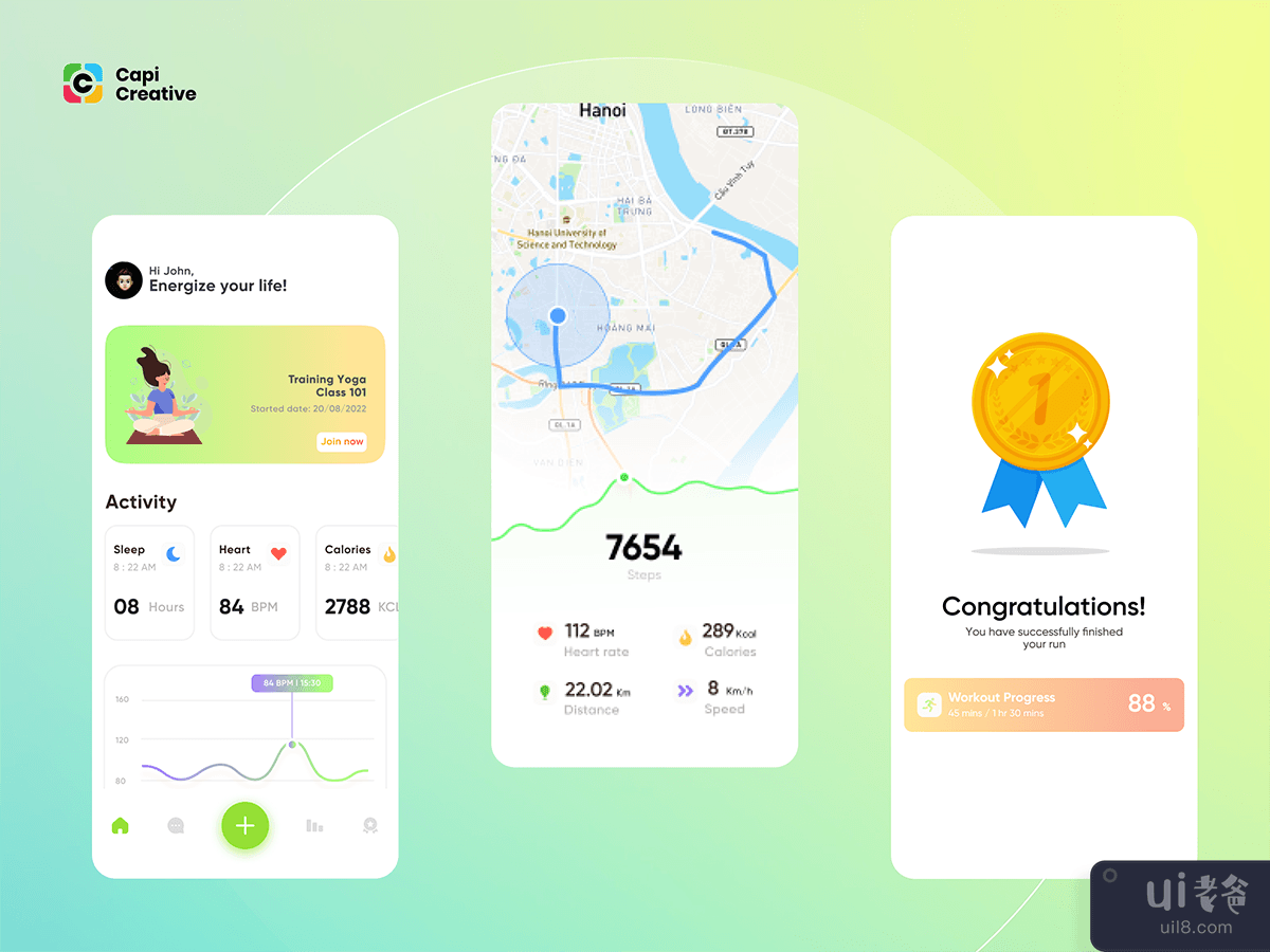 Health tracking - Mobile App UI concept