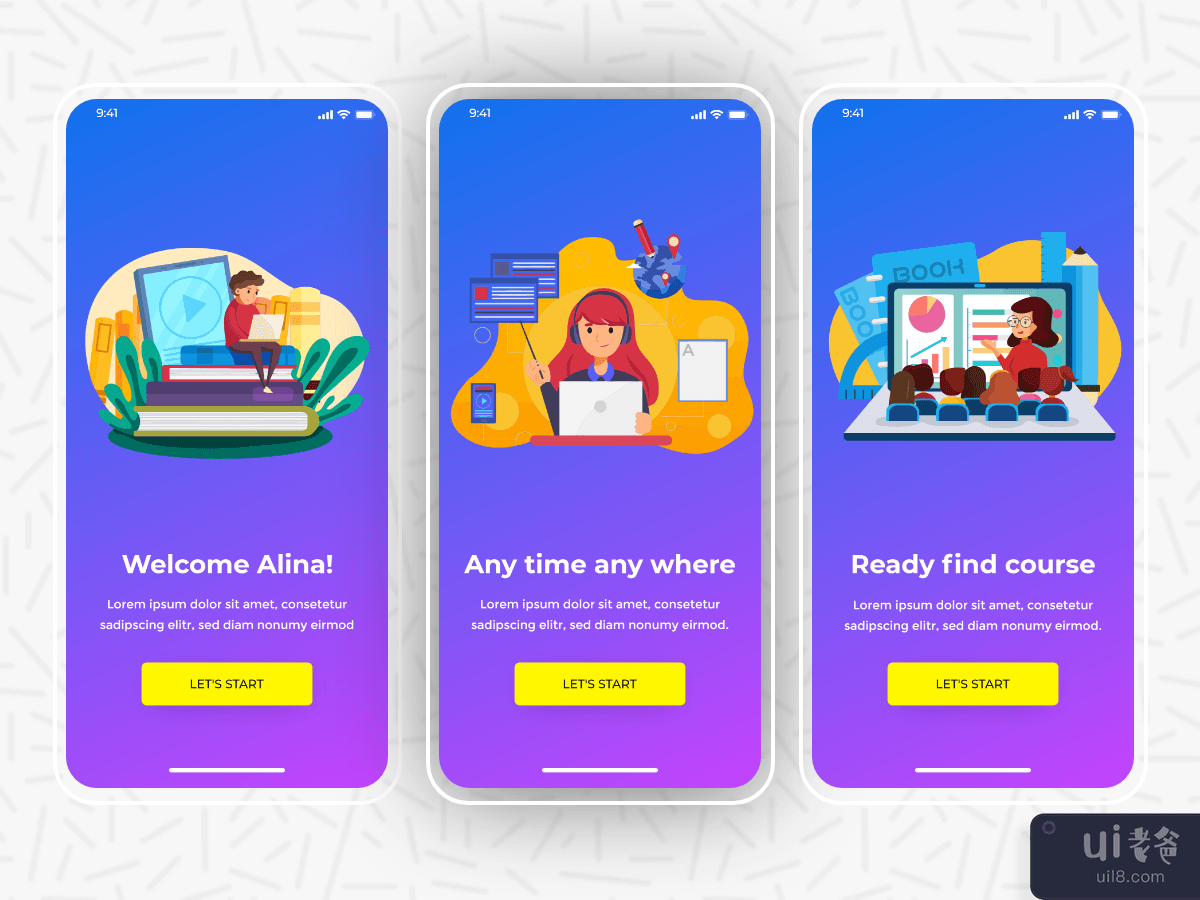 教育 入职屏幕 在线学习(Education Onboarding screen Online Learning)插图2