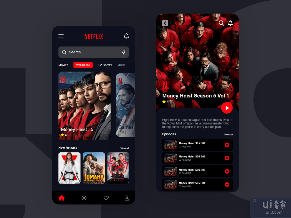 Netflix app design