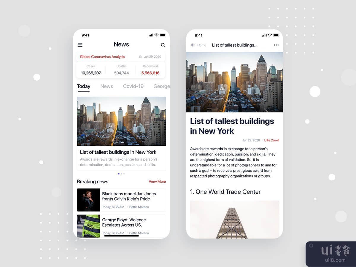 News mobile app concept