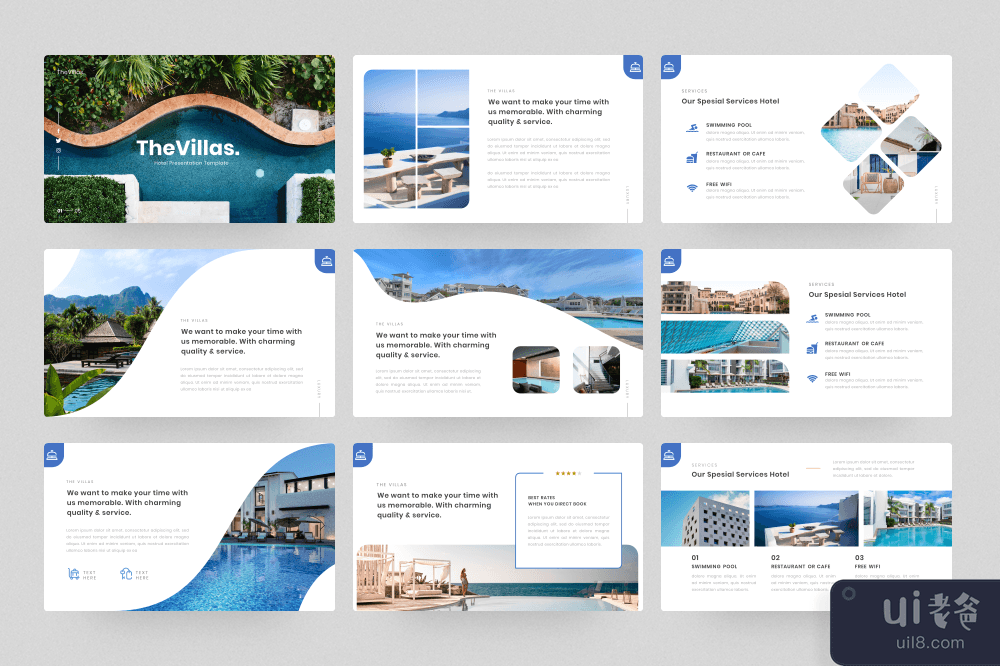 TheVillas - 酒店的PowerPoint演示模板(TheVillas - Hotel PowerPoint Presentation Template)插图3