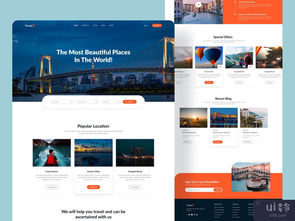 Travel Website & Landing Page Template