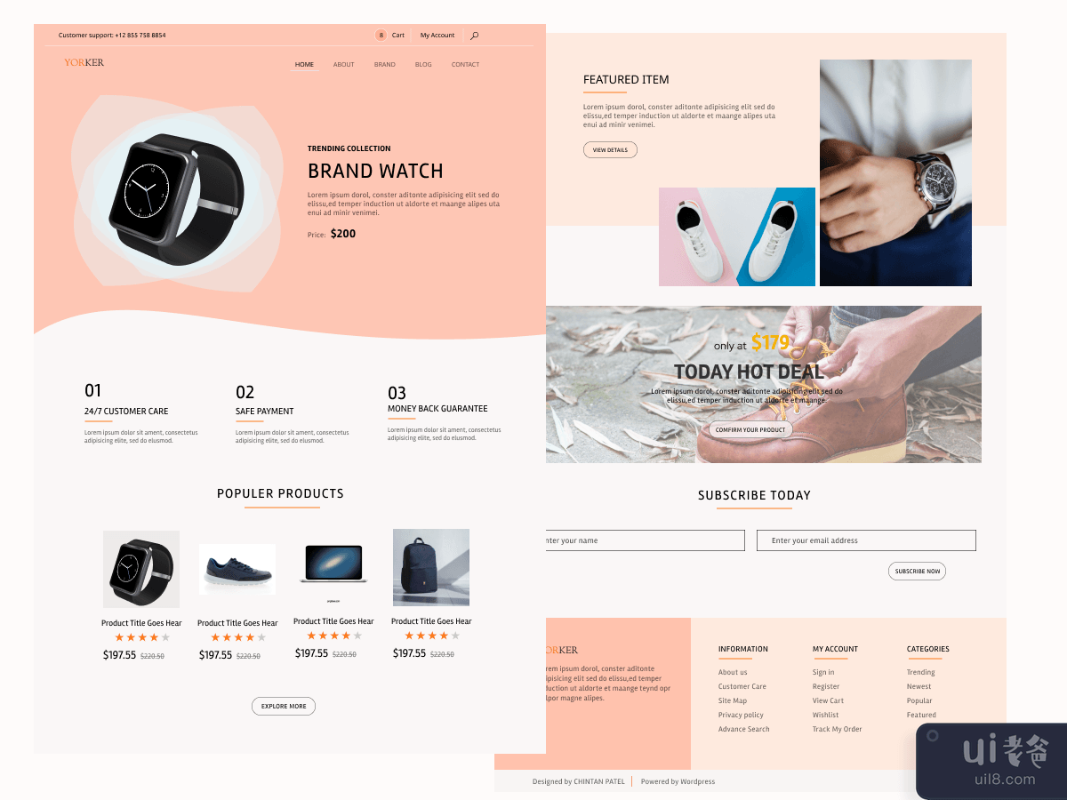 YORKER 电子商务在线商店登陆页面(YORKER e-commerce online store landing page)插图