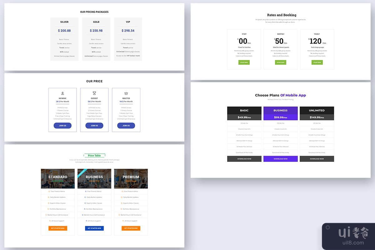 16 个定价表小部件 Web UI 工具包 Ver-02(16 Pricing Tables Widgets Web UI Kit Ver-02)插图2