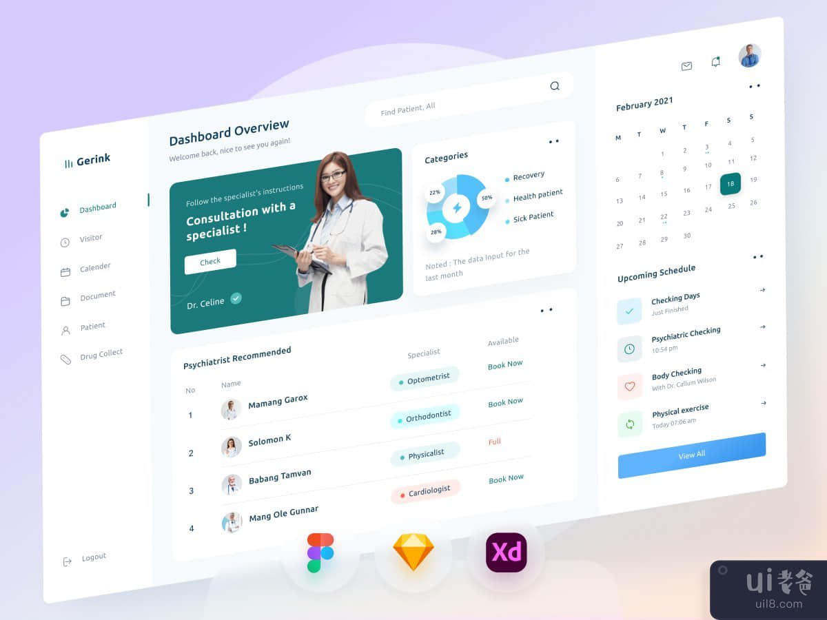 Psychiatristt Booking Dashboard UI Kit(Psychiatristt Booking Dashboard UI Kit)插图2