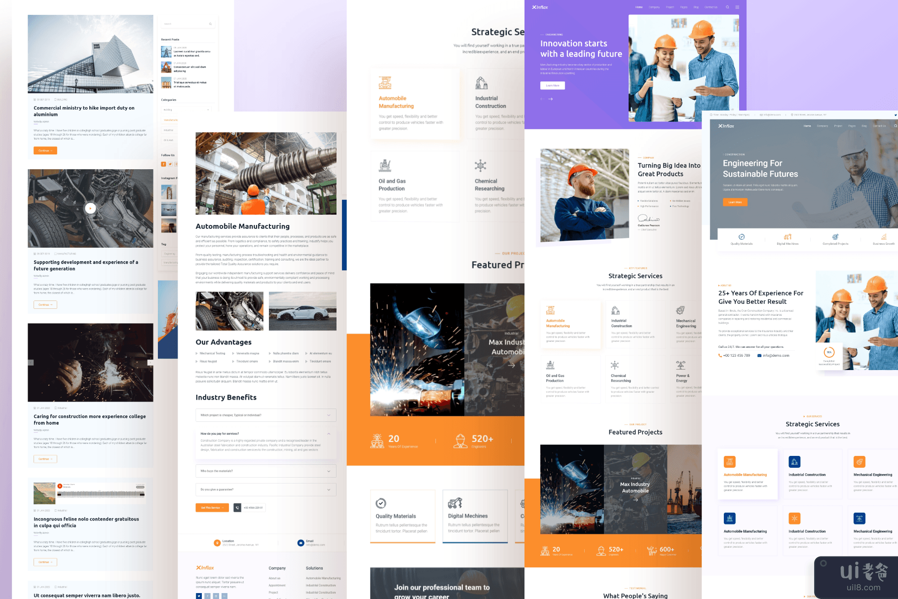 Xinflax - 工业 Adobe XD 模板(Xinflax - Industrial Adobe XD Template)插图2