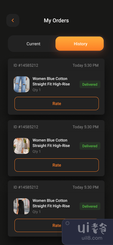 时尚移动应用黑暗模式第 5 部分(Fashion Mobile App Dark Mode Part 5)插图1
