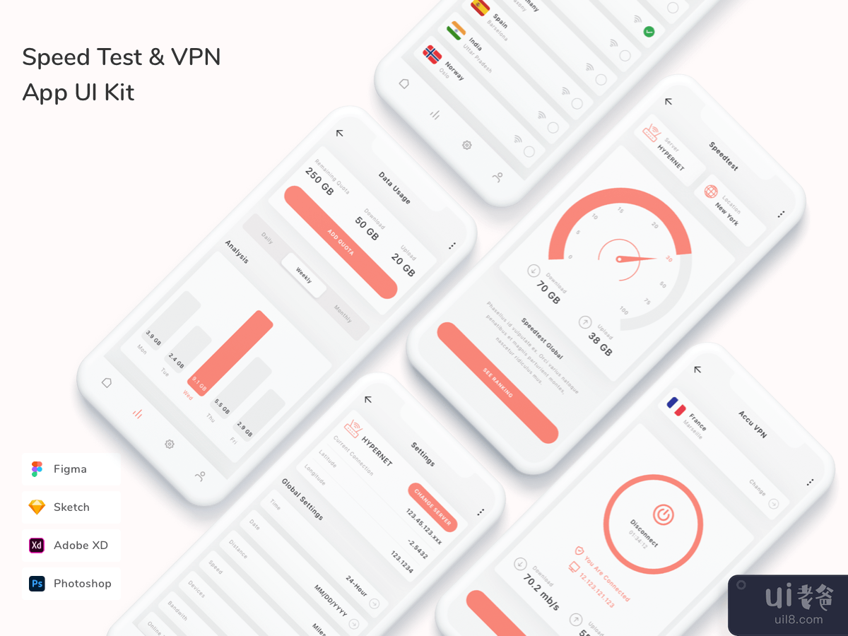 Speed Test & VPN App UI Kit