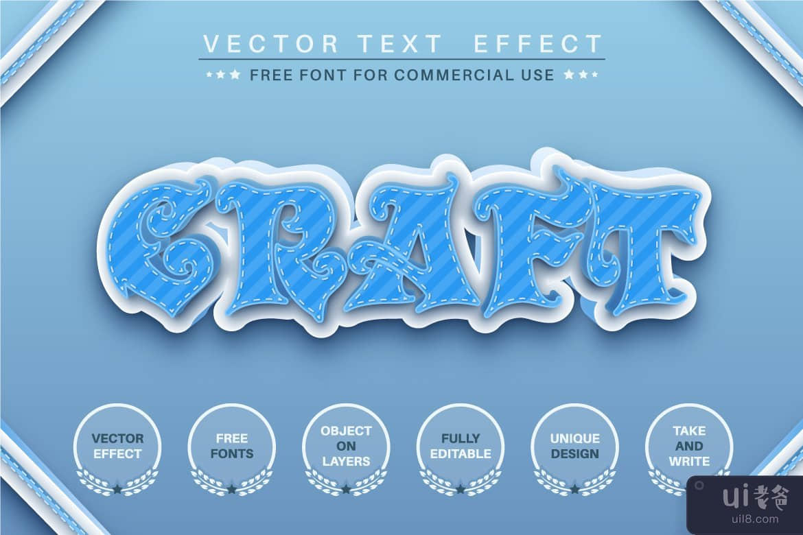 牛仔裤 - 可编辑的文字效果、字体样式(Jeans - editable text effect, font style)插图2