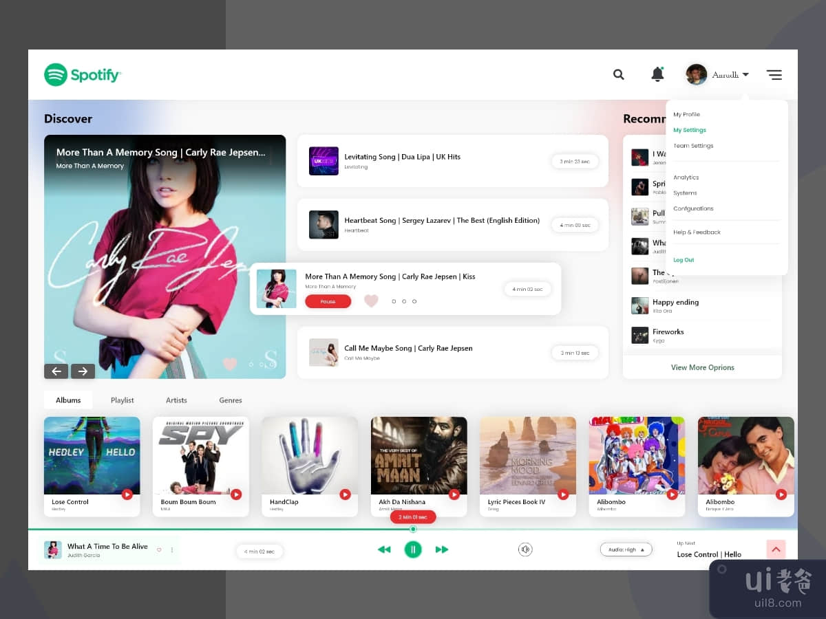 新的 Spotify 重新设计挑战仪表板(New Spotify Redesign Challenge Dashboard)插图