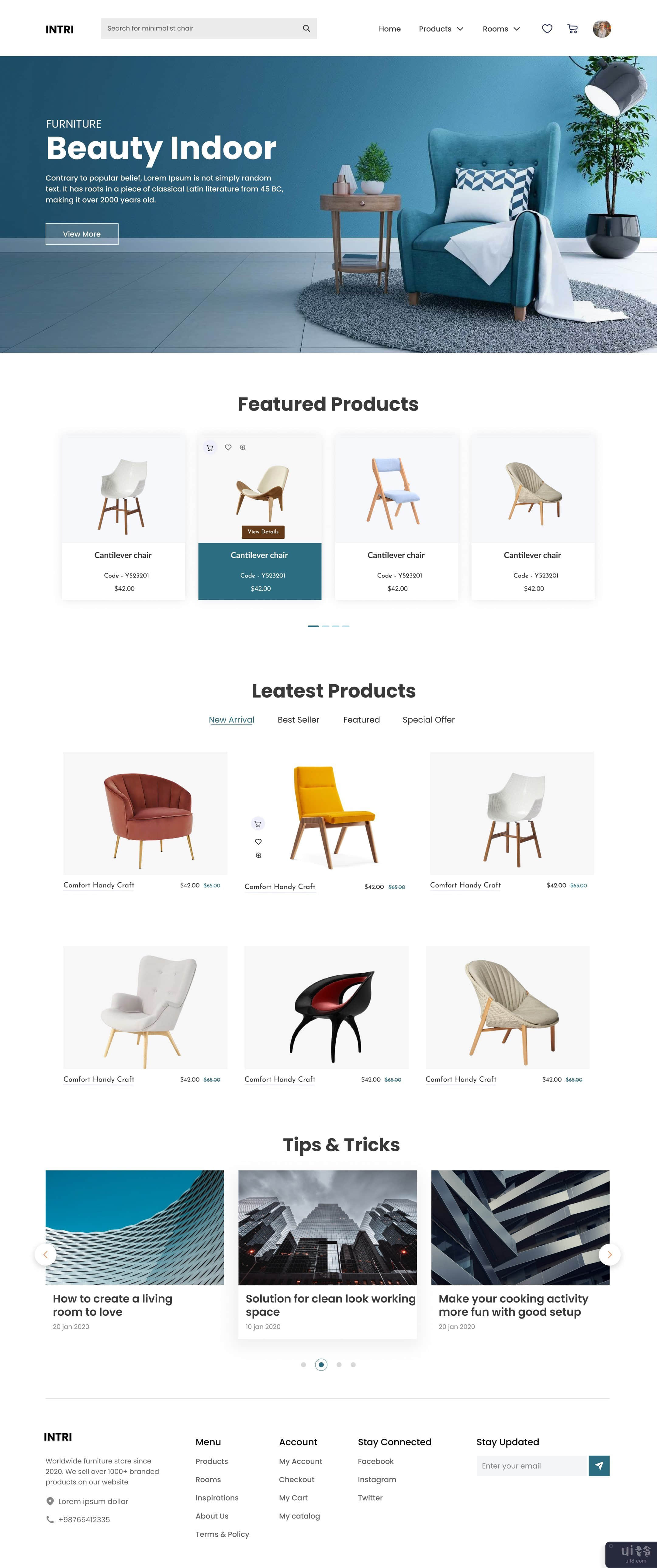 家具网站登陆页面(Furniture Web Landing Page)插图