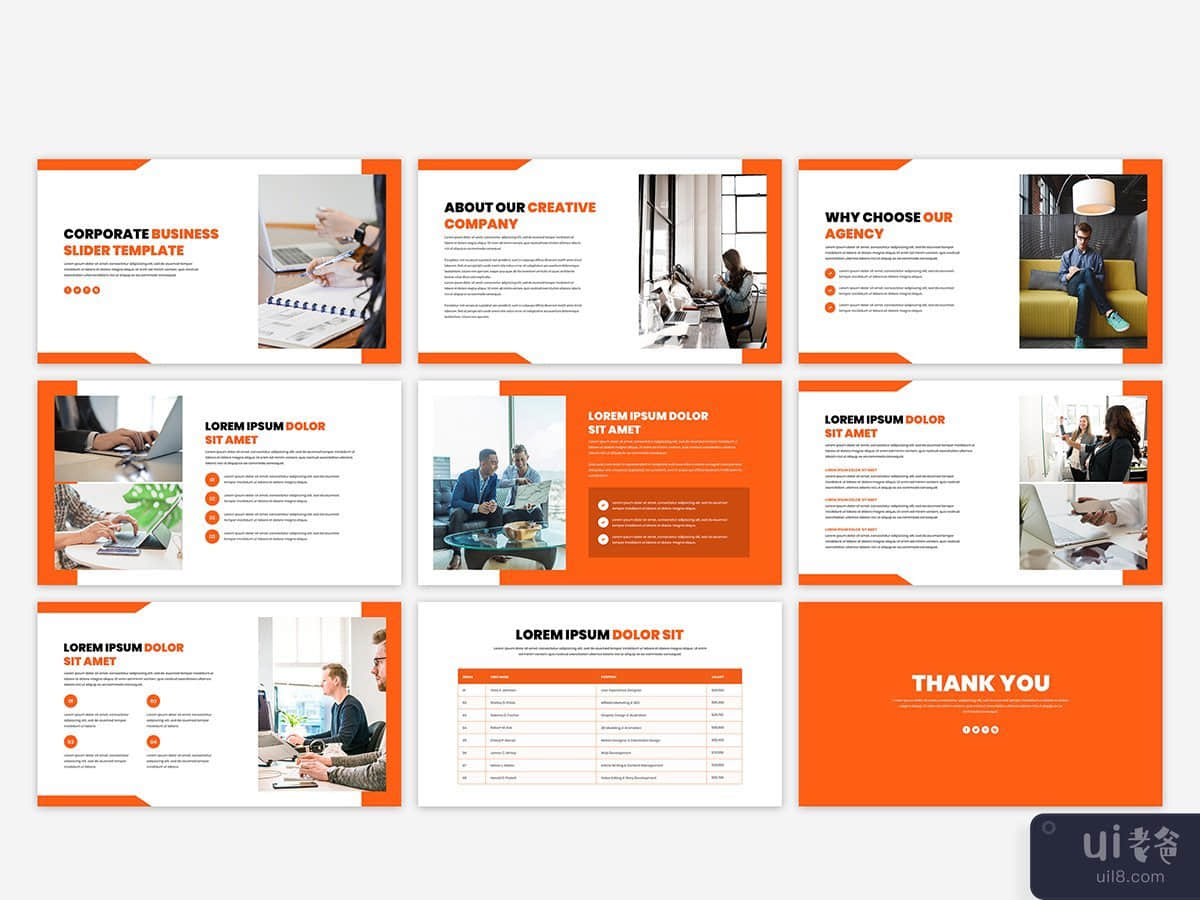 最小的公司业务演示滑块模板(Minimal corporate business presentation slider template)插图