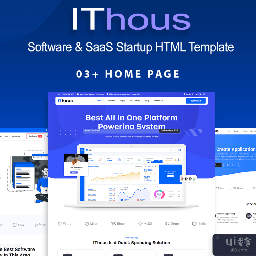 IThous - 软件、IT 和 SaaS 启动网站模板(IThous - Software, IT and SaaS Startup Website Template)插图
