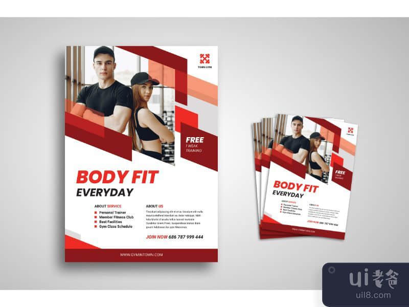 Flyer Template Gym Town Service