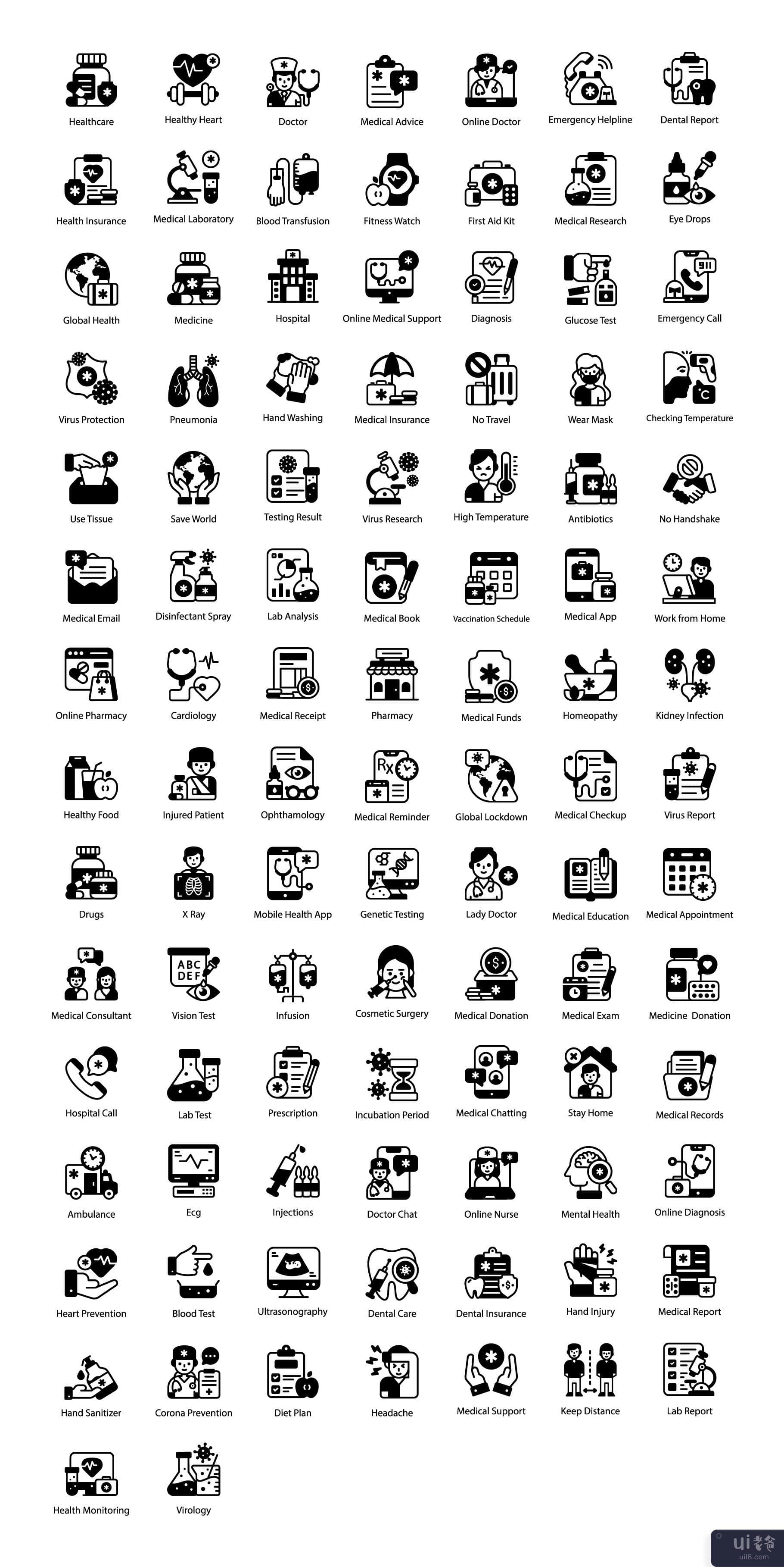 医疗和保健填充图标(Medical and Healthcare Filled Icons)插图6