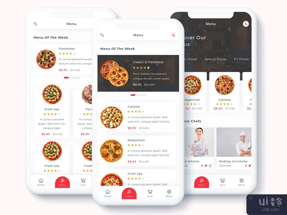 Denrit - 披萨外卖应用 UI 套件(Denrit - Pizza Delivery App UI Kit)插图2