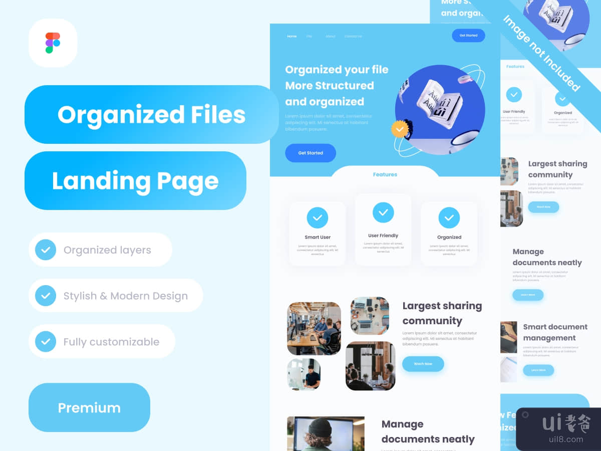 Organized files Landing Pages Premium
