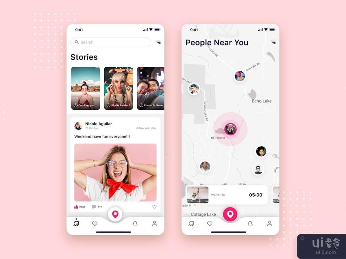 Social app mobile UI Concept