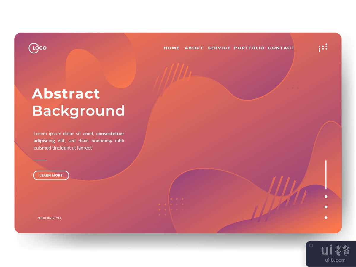Abstract trendy landing pages