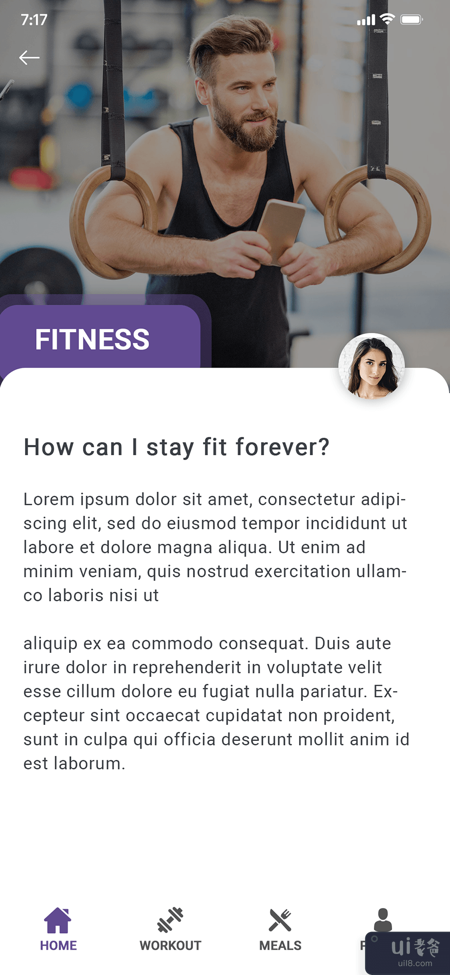 健身应用文章概念(Fitness App Article Concept)插图