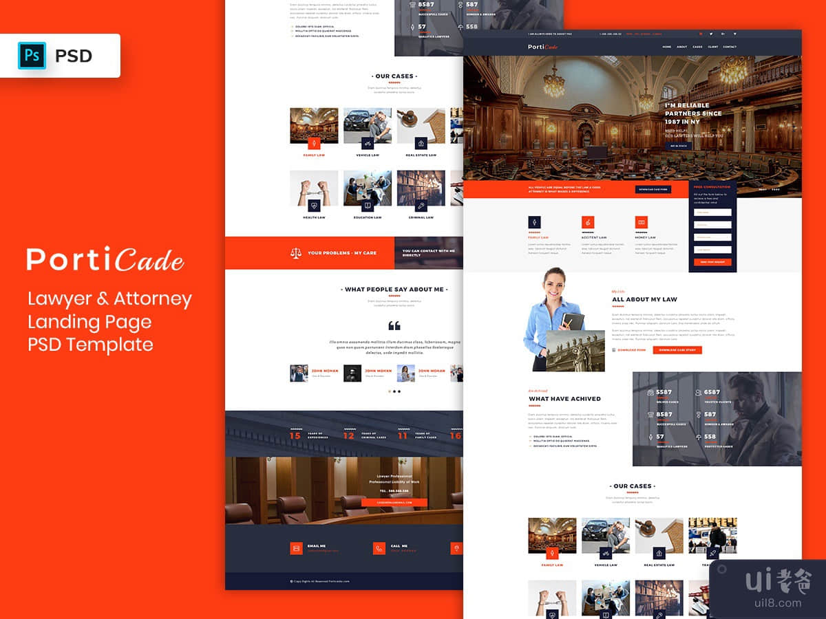 Lawyer & Attorney Landing Page PSD Template-02
