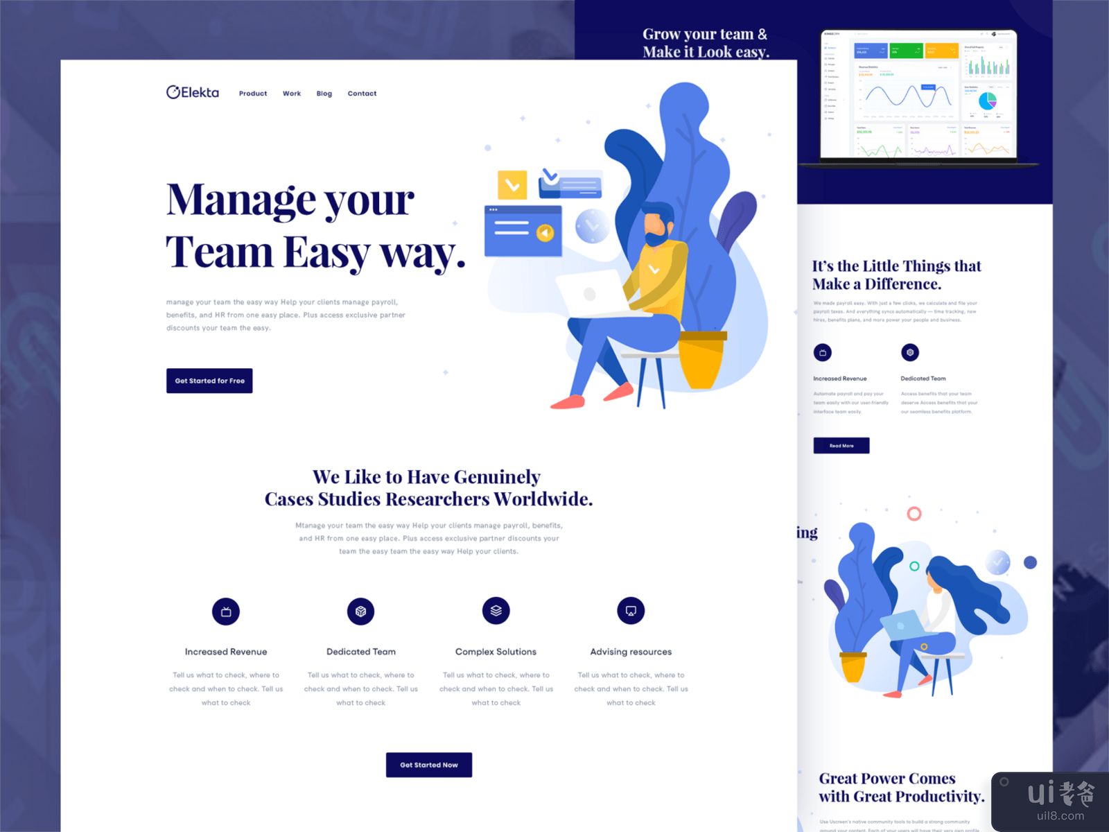 Team Management Landing page