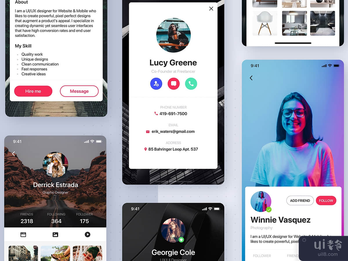 User Profile mobile app template