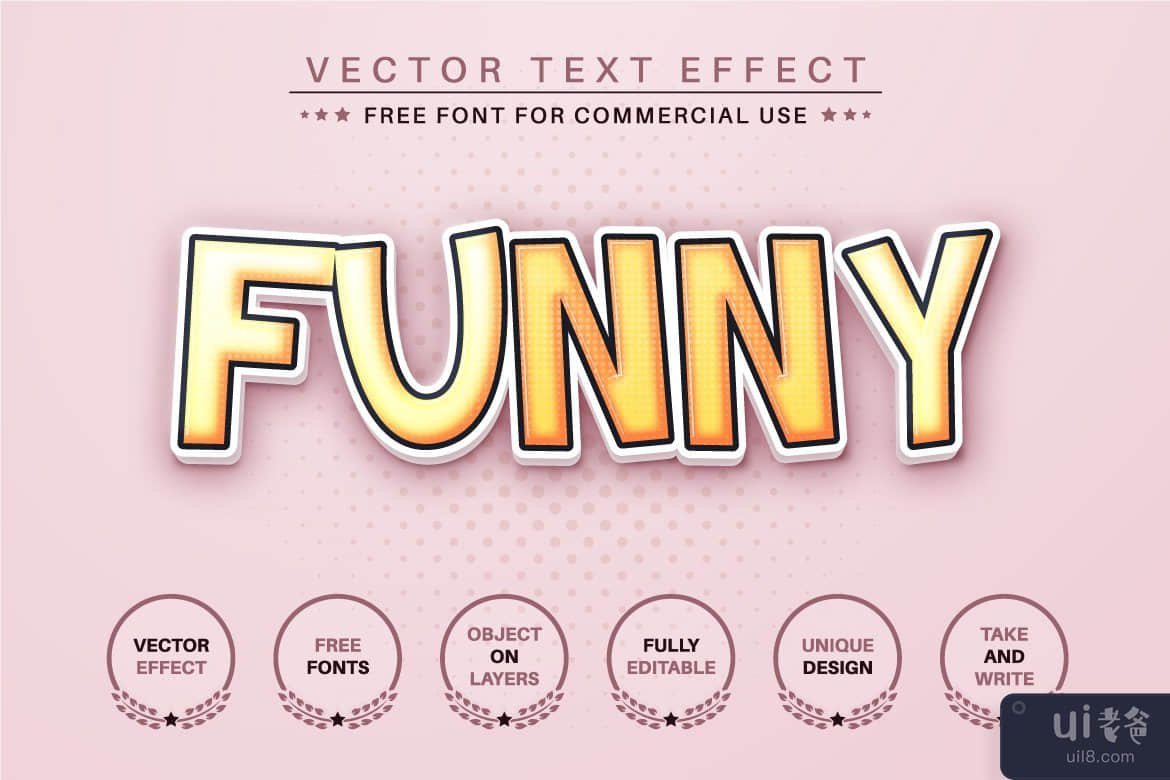 笑 - 可编辑的文字效果，字体样式(Laugh - editable text effect, font style)插图