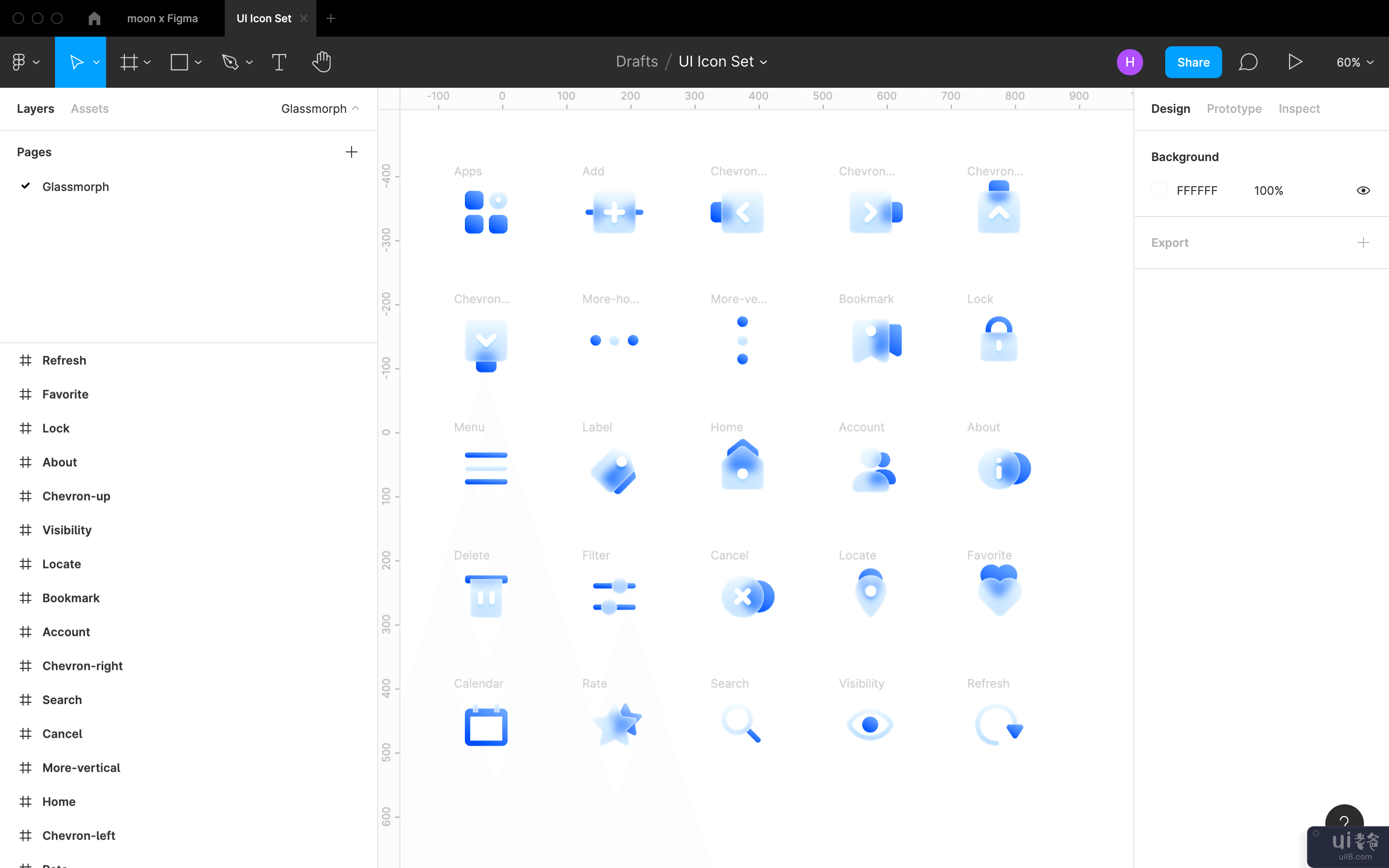 用户界面（玻璃态）概念图标集(User Interface (Glass Morphism) Concept Icon Set)插图