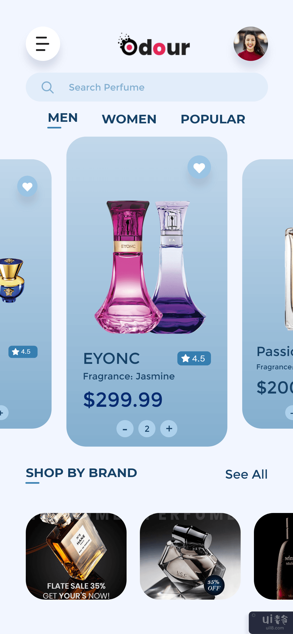 电子商务香水在线 iOS UIKIT(ECommerce Perfume Online iOS UIKIT)插图1