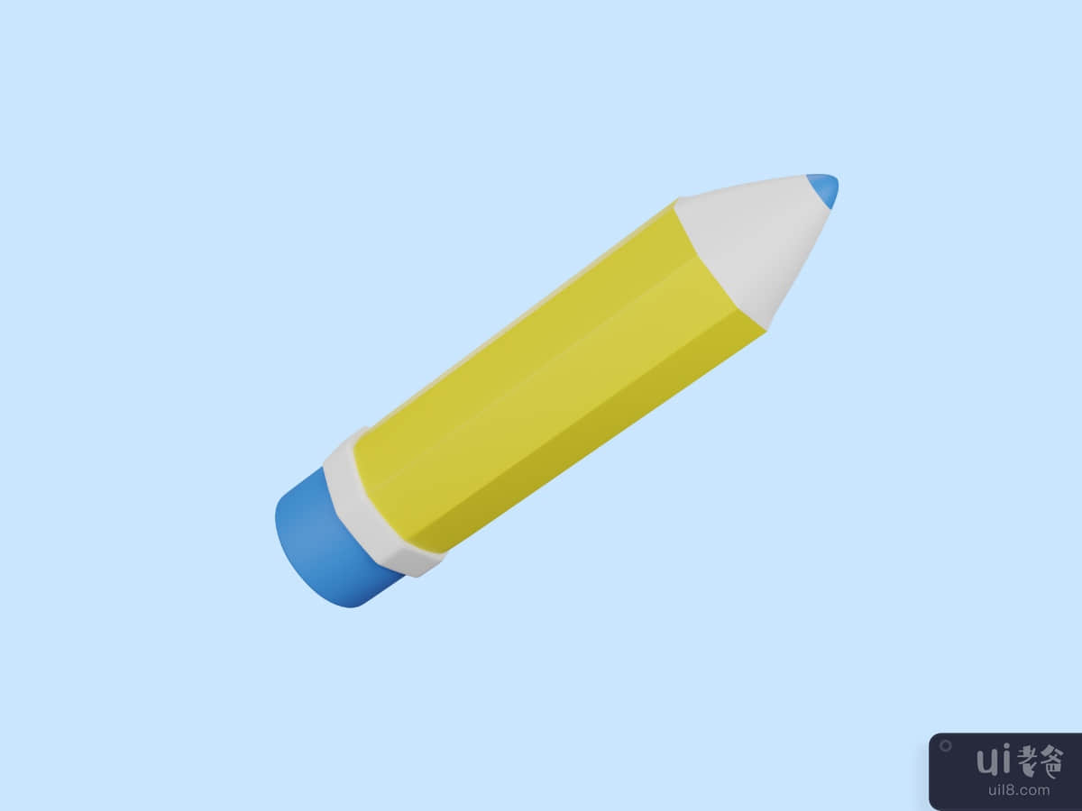 3D Rendering Of Pencil Icon